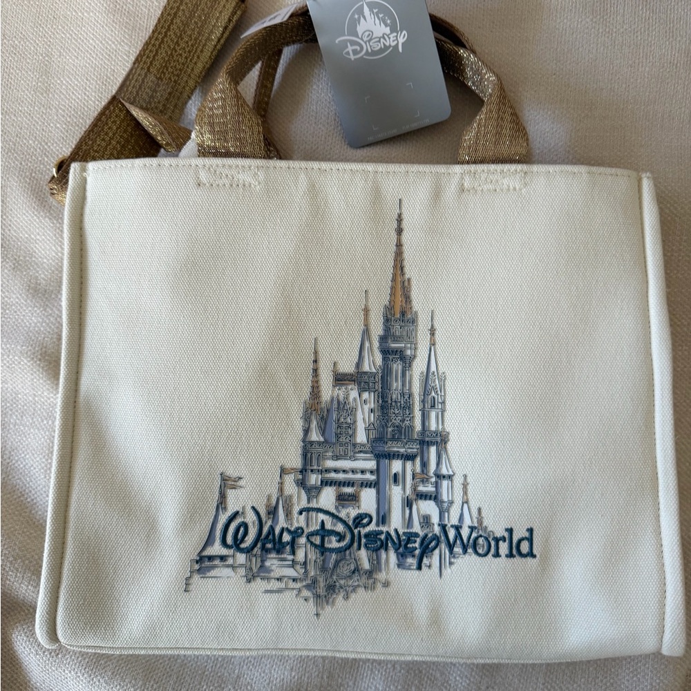 Disney parks WDW Cream and Gold Castle Tote